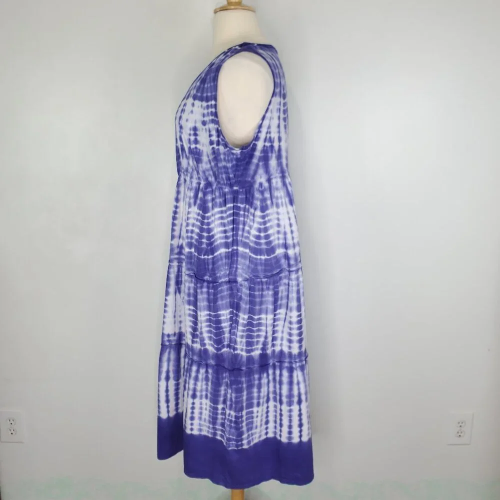 Catherines Tie Dye Sleeveless Pullover V-Neck Dress NEW NWT Size 2X, 22/24W - Picture 5 of 16